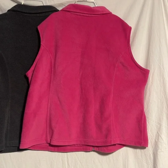 Columbia 3X Fleece Vest Bundle Gray Pink Zip Up Plus Size Women’s Jacket Soft - Picture 7 of 7